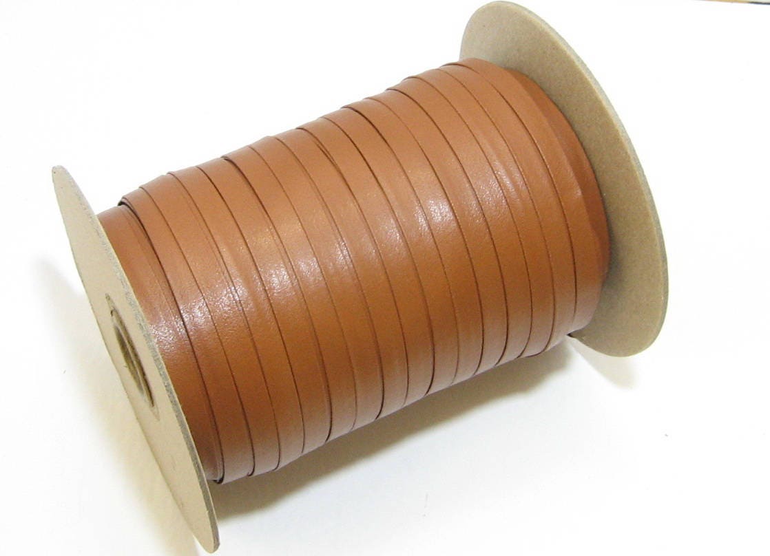 DISCOUNT 1/2" Polyurethane Leatherette Stripping in Tan Naturelle (5 yds) 0500BUNAT faux leather strips; jewelry cord; trimming; vegan