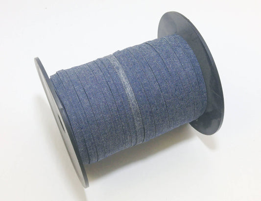 5/16" 8 oz Denim Fabric Double-Folded Stripping (5 yds) 0315BTDEN strips; jewelry cord; trimming; VEGAN strips; decorative trim; sewing