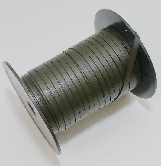 1/2" Naturelle Polyurethane Leatherette Stripping in Olive Green (5 yds) 0500BUNAT faux leather strips; jewelry cord; trimming; VEGAN