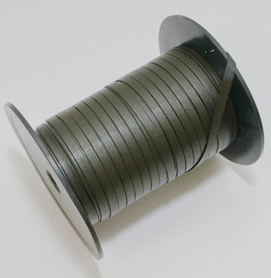 5/16" Naturelle Polyurethane Leatherette Stripping in Olive Green (10 yds) 0312BUNAT faux leather strips; jewelry cord; trimming; VEGAN