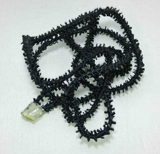 Medium Round Reinforced "Barbed Wire" Leather Jewelry Cord in Genuine Black Cowhide 3609XD9  OOAK; Unique Item; One of a kind