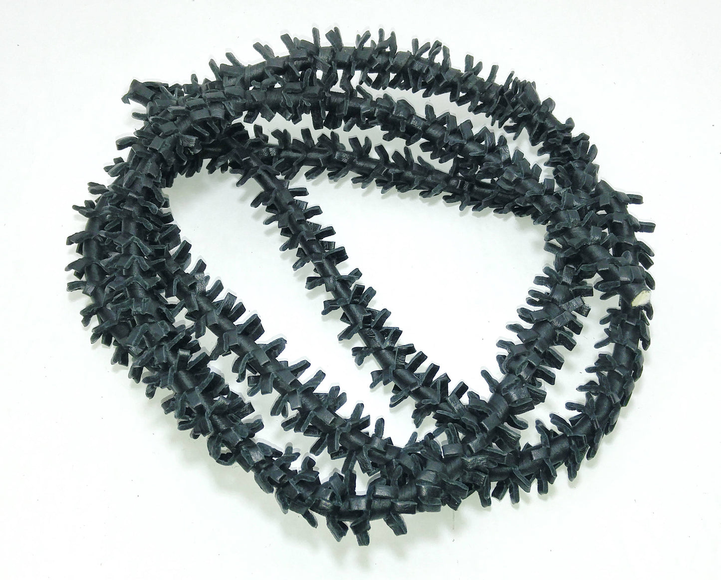 Thick Round Reinforced "Barbed Wire" Leather Jewelry Cord in Genuine Black Cowhide (1 yard) 3610XD9  OOAK; Unique Item; DAMAGED