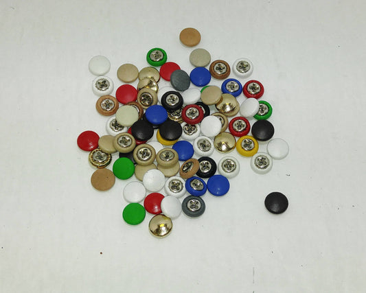 26 Cowhide Leather Covered  Buttons 14 Line, RANDOM Color Assortment Pivot Back; crafters; scrapbooking; arts and crafts; Half Ball