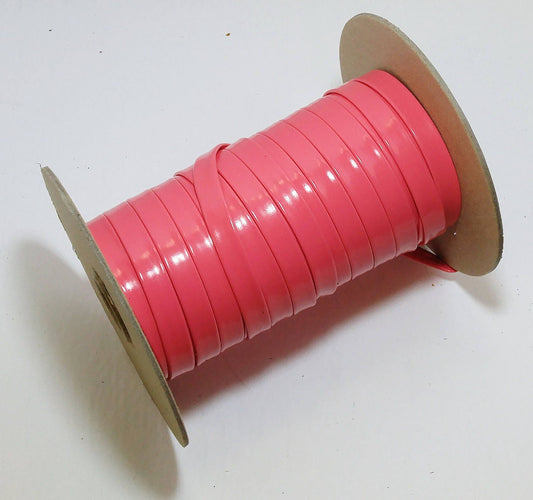 1/2" Polyurethane Leatherette Stripping in Pink Patent (8 yds) 0500BUPU faux leather strips; jewelry cord; trimming vegan leather trim