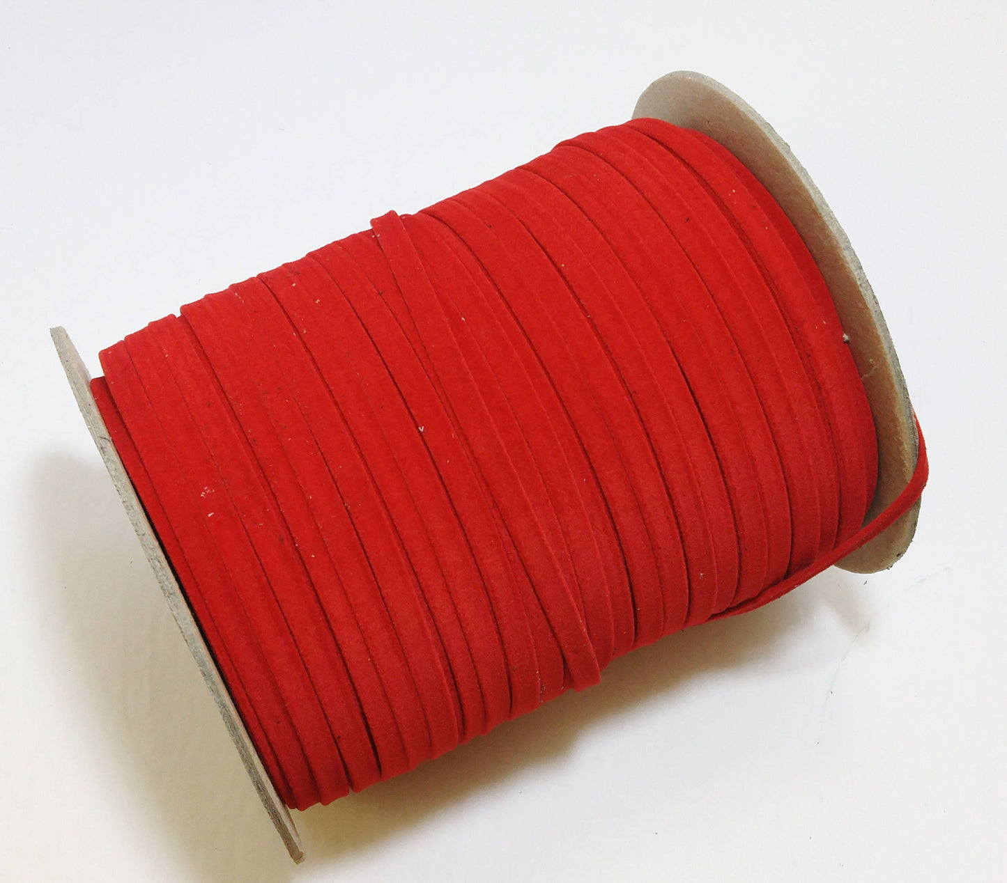 1/4" Polyurethane Faux Suede Stripping in Red (10 yds) 0250BUPU faux leather strips; jewelry cord; trimming; vegan leather trim