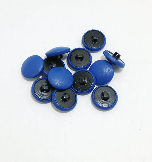 36 Line, Cowhide Leather Covered, Hopper Back Buttons in Blue Climax (12 PC.)