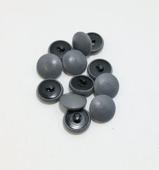 30 Line, Cowhide Leather Covered, Hopper Back Buttons in Steel Grey/Gray (12 PC.)