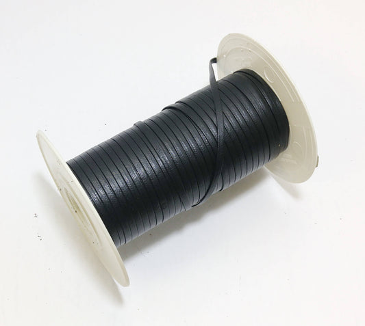 5/32" Polyurethane Leatherette Stripping in Black (10 yds 4") 0156BU faux leather strips; jewelry cord; trimming; VEGAN *card*