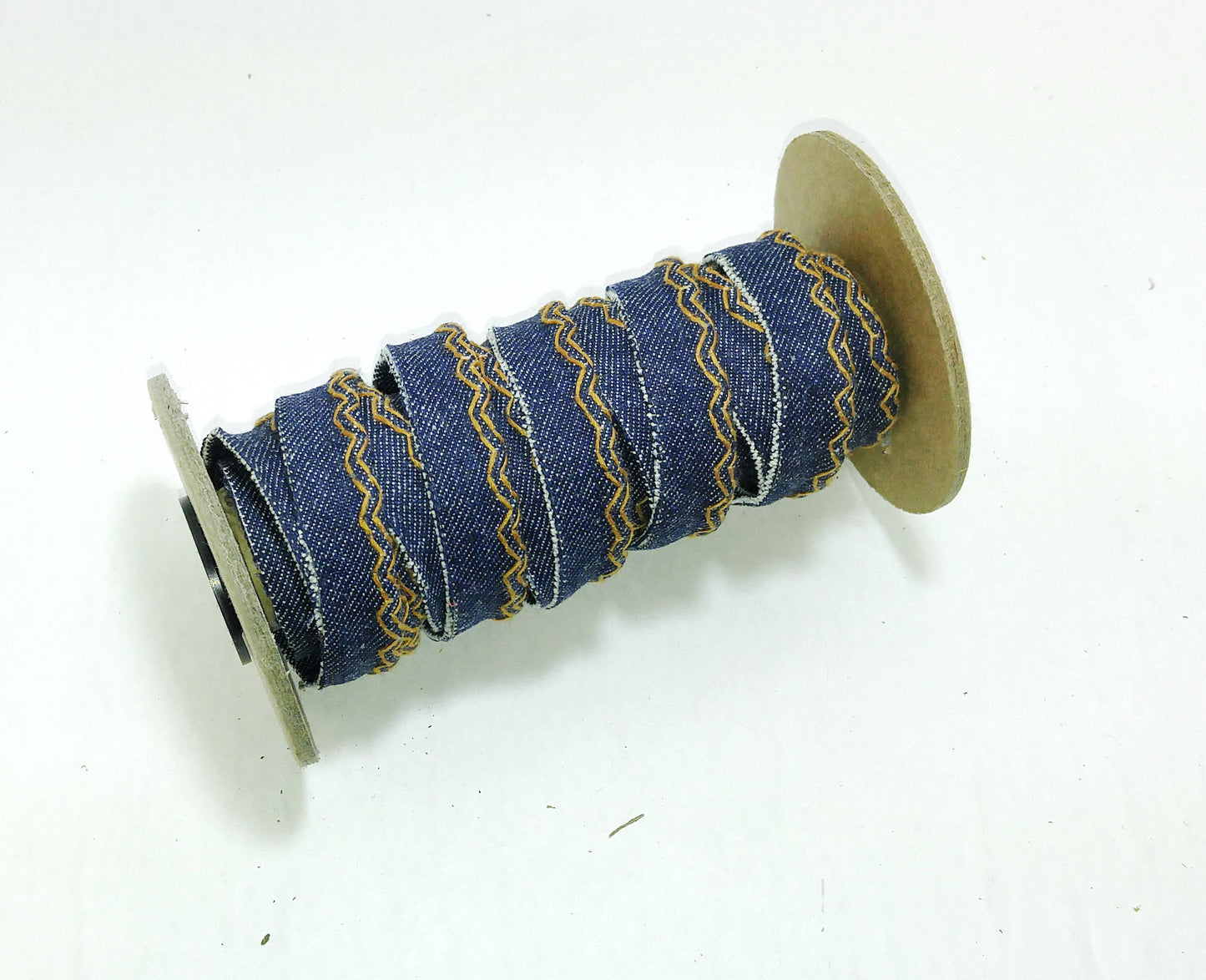 1/2" Denim Piping with Decorative Zig Zag Stitch (4 yards) OOAK; Unique Item; One of a kind