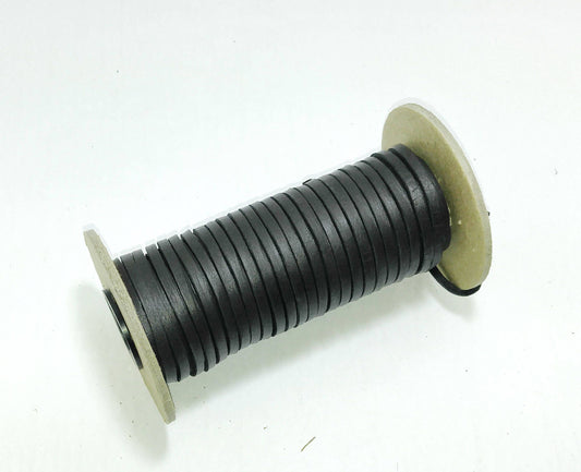 1/8" Back-to-back Cowhide Leather Lacing in Dark Brown with Bonded Filler (5 yds) very dark brown almost black