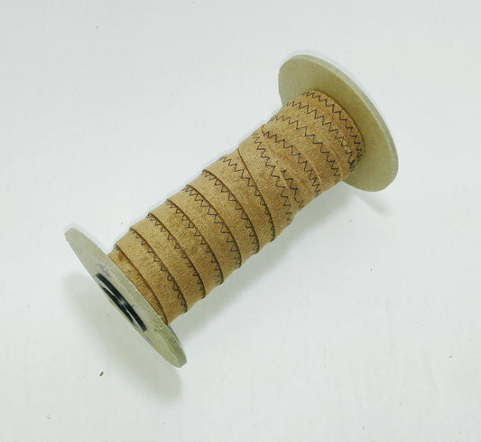 1/2" Side Fold Ultrasuede Trim with Decorative Stitching in Beige - 11 yards