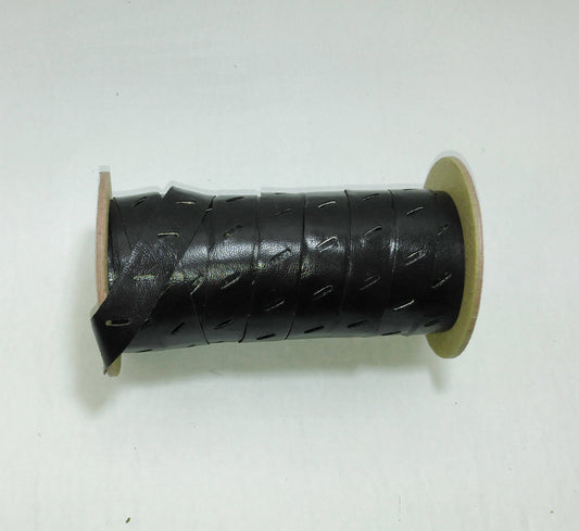 5/8" Perforated Cowhide Leather Trim Tape with Double-Stick Tape Backing (5 yards) in Dark Brown