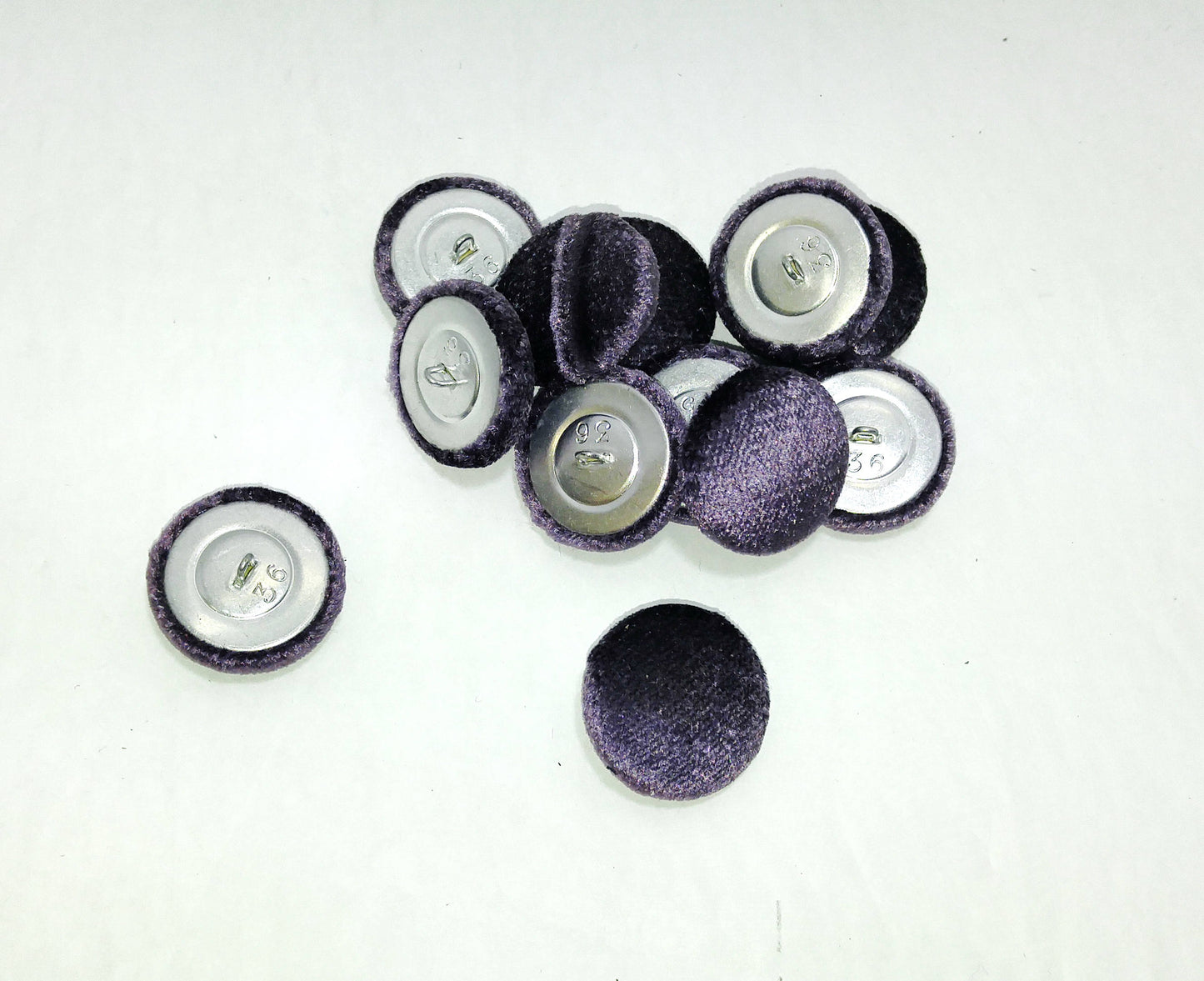 36 Line, Velvet Fabric Covered, Upholstery Loop Buttons in Purple (16 PC.)