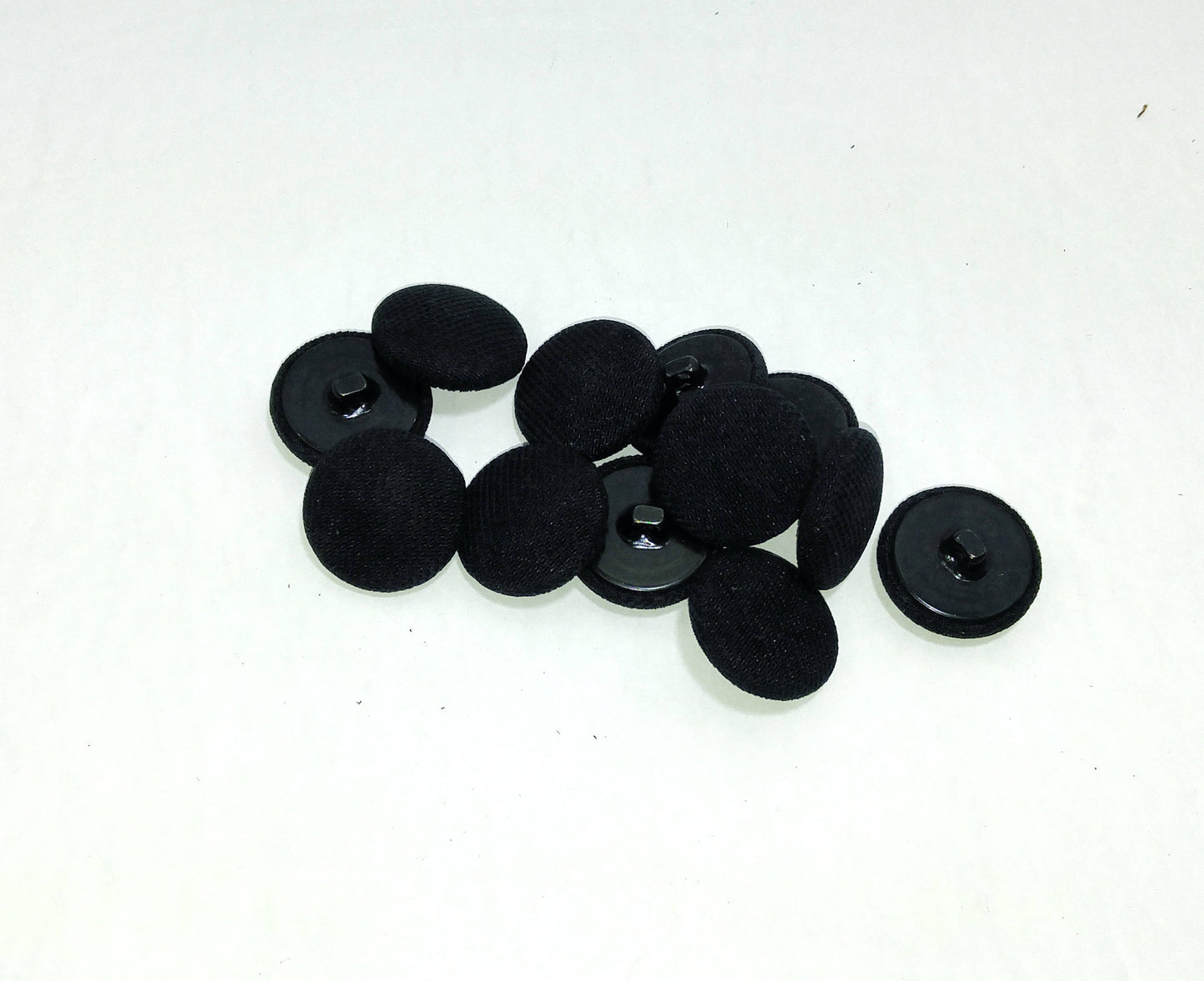30 Line, Fabric Covered, Hopper Back Buttons in Black or Khaki Green (12 PC.)