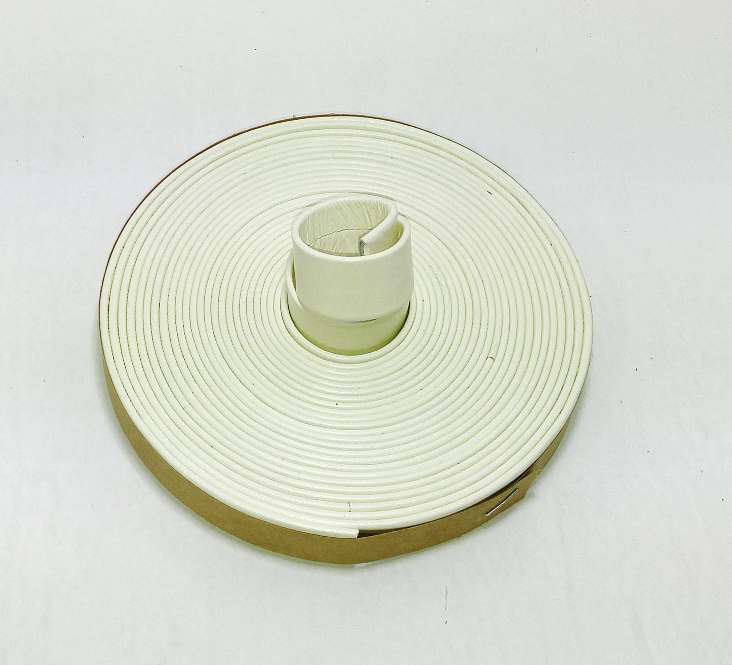 Genuine Leather Strap 3/4" Double-Folded and Reinforced (2 YDS) in Cream Lustre 0750RD6 White Off White Eggshell Shiny