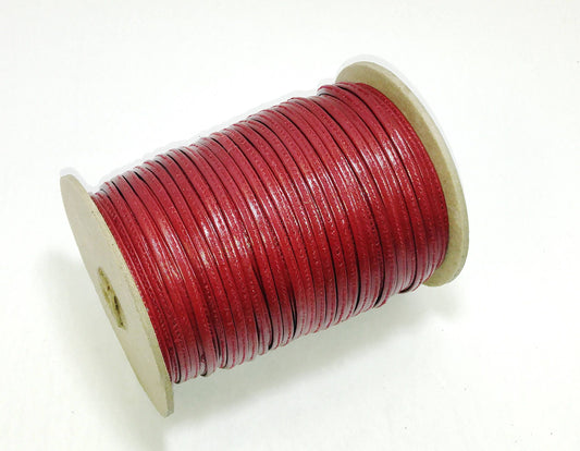 1/8" Stitched Jewelry Cord Lacing in Country Red Cowhide (5 yds) 885XDB