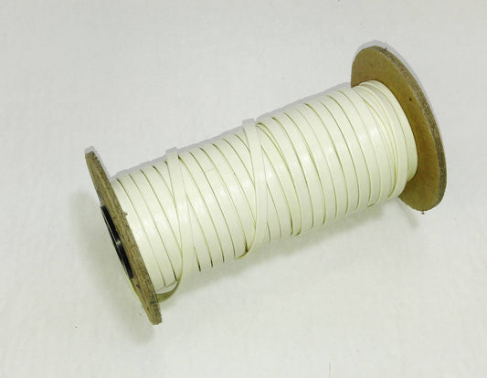 3/16" Double-folded Cowhide Leather Lacing in Cream Semi Lustre (5 yds) 0187BC6 Off White; bone; eggshell DAMAGED 10% off