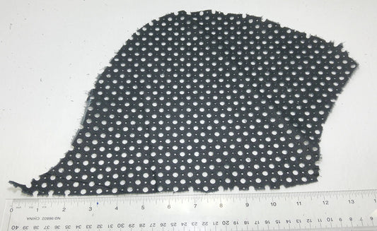 Dark Gray Grain Cowhide Perforated Leather Piece 4P1- leather scraps; eco friendly; scrapbooking; crafting 17012018-4P1-3