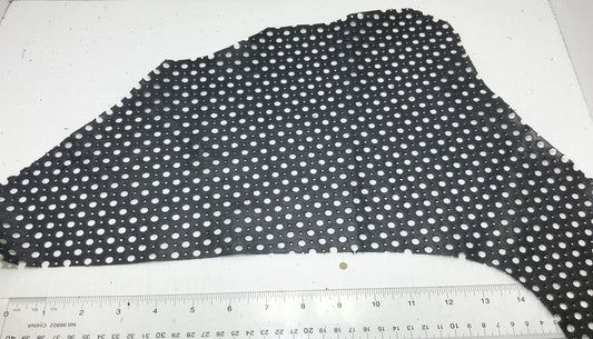 Soft Gray Cowhide Perforated Leather Piece 4P1- leather scraps; eco friendly; scrapbooking; crafting 17012018-4P1-5