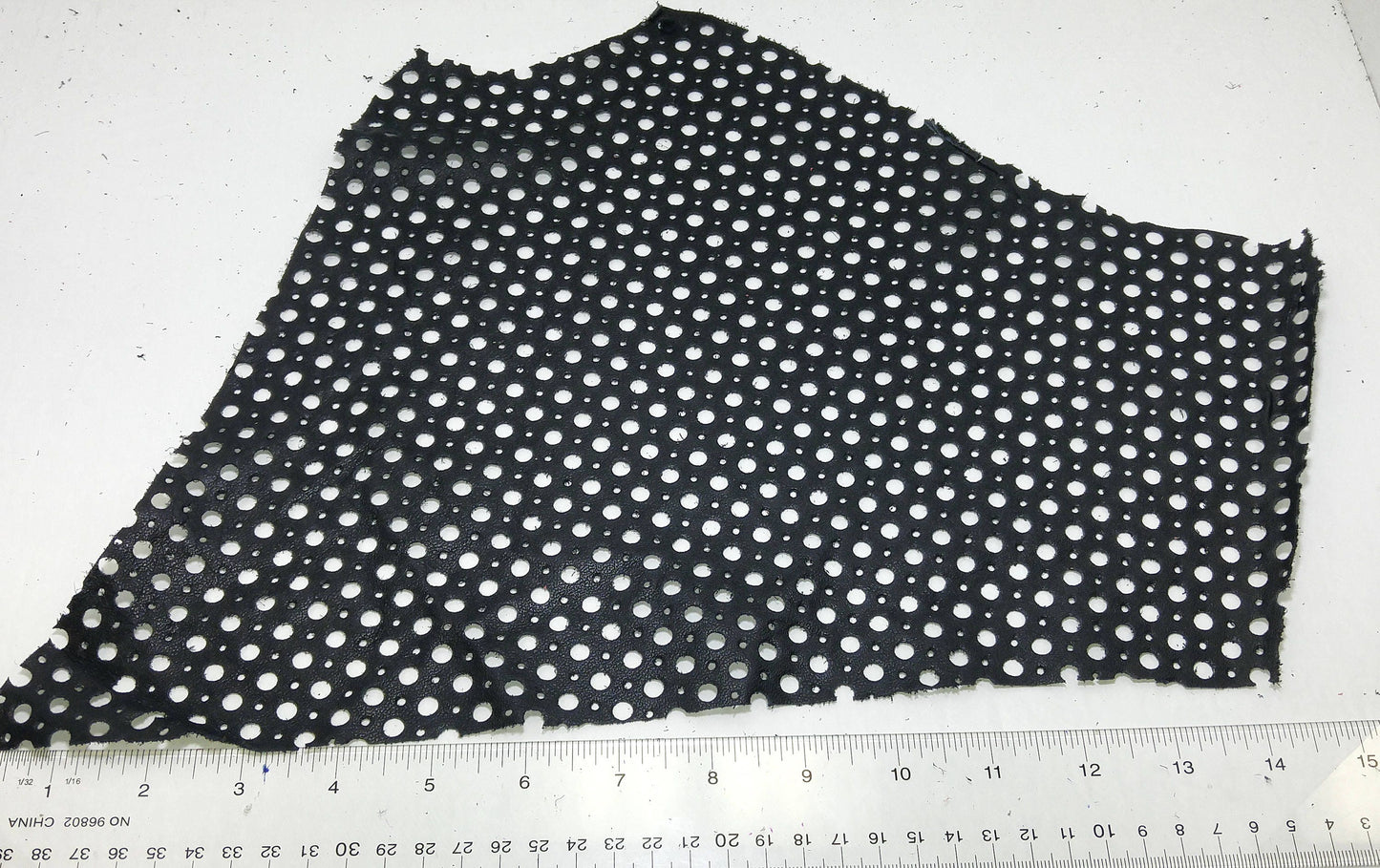Black 1500 Cowhide Perforated Leather Piece 4P1- leather scraps; eco friendly; scrapbooking; crafting 17012018-4P1-10