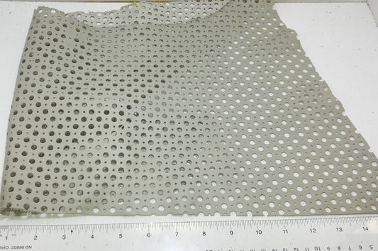 Perforated Cowhide Leather Piece in Mushroom 4P1- leather scraps; eco friendly; scrapbooking; crafting 17012018-4P1-15