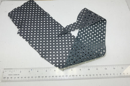 Soft Gray Grain Cowhide Perforated Leather Piece 4P1- leather scraps; eco friendly; scrapbooking; crafting 17012018-4P1-16