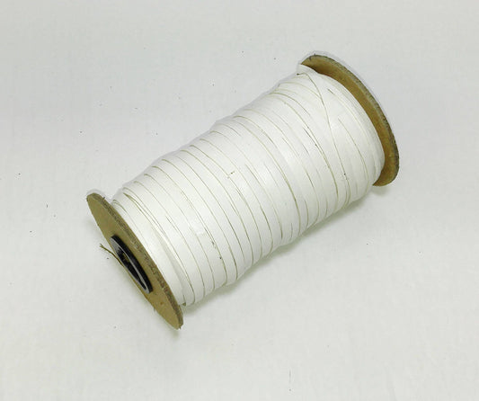 3/16" Flat, Lamb Leather Lacing in White (10 YDS) 0187NLA bright white