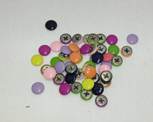 24 Rainbow Painted Pivot Back Buttons 18 Line, RANDOM Color Assortment Pivot Back; crafters; scrapbooking; arts and crafts; 18/900