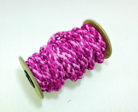 8 Strand Round Braid in Pink Lycra Knit (2 YDS) - straps; handbags; dresses;