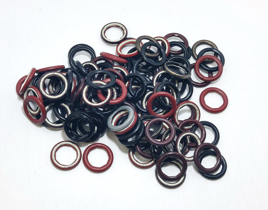 Lot of Leather Covered Buckles U45R - 3/4" Round Leather Covered Buckles/Rings (10 buckles)