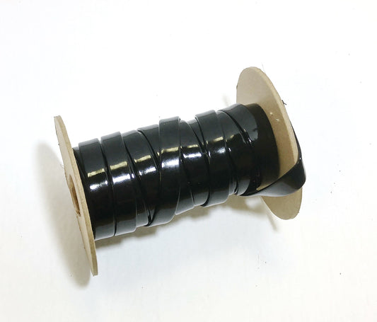 1/2" Polyurethane Leatherette Stripping in Black Patent PU (5 yds) 0500BUPU faux leather strips; jewelry cord; trimming vegan leather trim