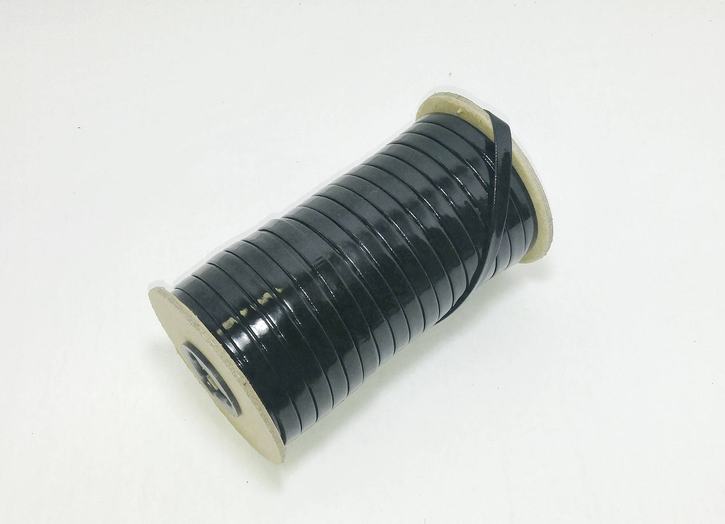 7/32" Polyurethane Leatherette Stripping in Black Patent (3.86 yds) 0218B5 faux leather strips; jewelry cord; trimming; vegan leather trim