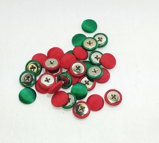 32 x 24L Red and Green Christmas Themed Satin Pivot Back Buttons