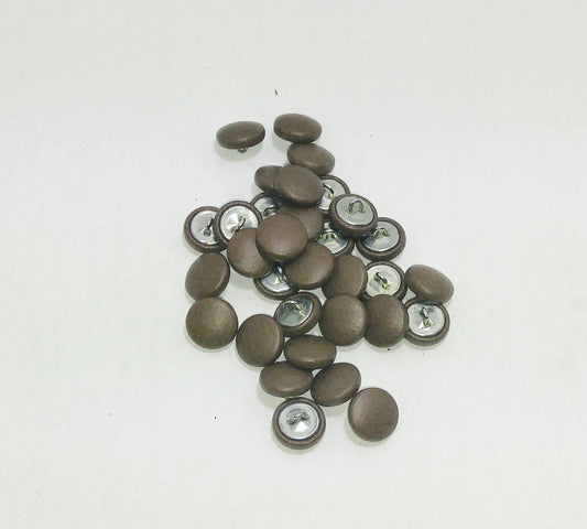 32 x 16L Leather Covered Loop Back Buttons in Matte Brown 16HPLR000C