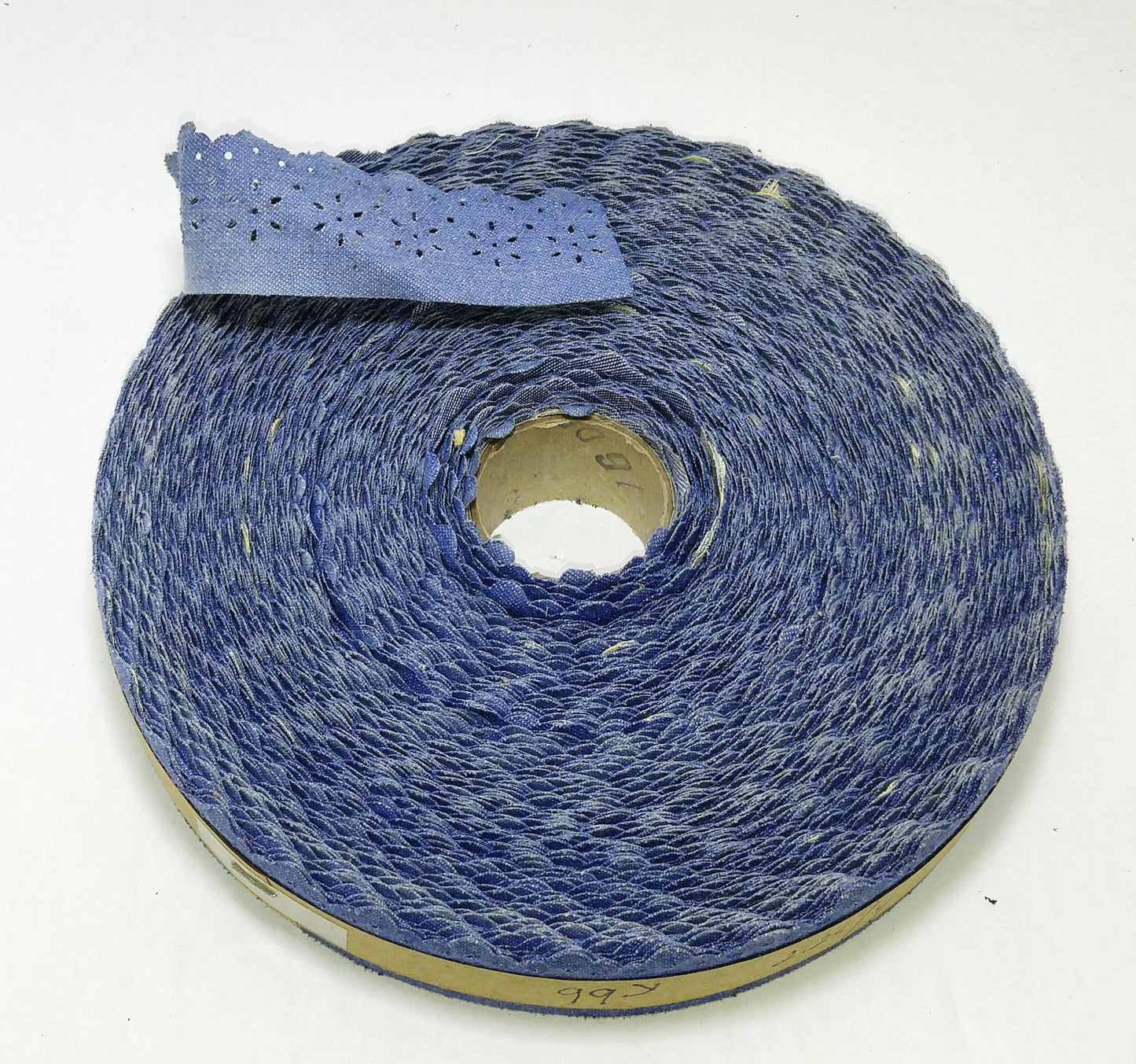 Denim Floral Trim Tape with Perforated and Scalloped Edge 1-3/8" wide (5 YDS)  2 colors - light and medium