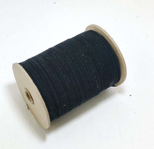 1/4" Polyurethane Faux Suede Stripping in Black (10 yds) 0250BUPU faux leather strips; jewelry cord; trimming; vegan leather trim