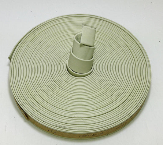 3/4"  Double Folded, Reinforced, Cowhide Strap in Dull Cream (1 YD) 0750RC6 White Off White Eggshell Mushroom