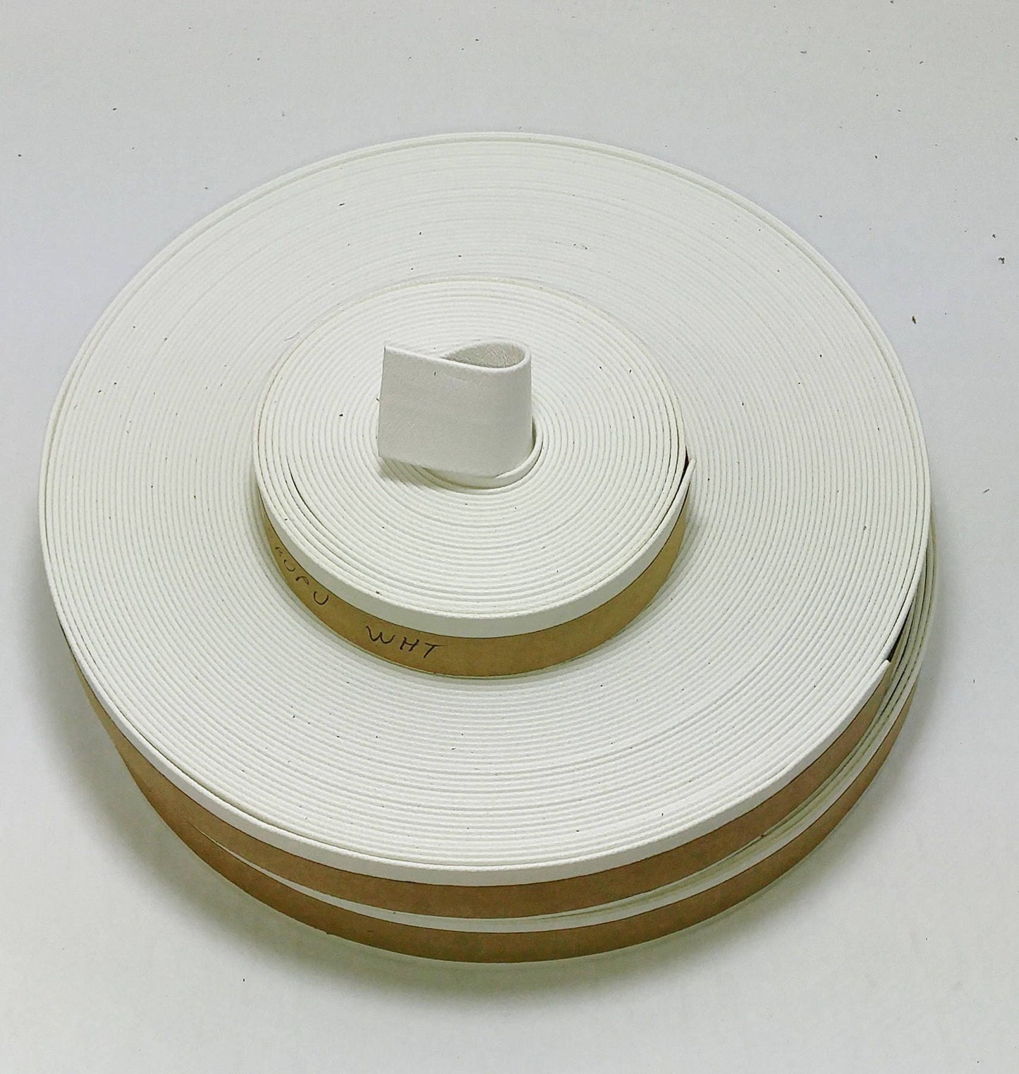 1"  Double Folded, Vegan Leather Strap in White Polyurethane (5 YDS) 1000BUPU - straps; faux leather; handbag; sewing; crafting