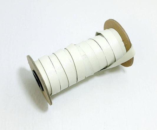 1/2" Flat Cream Semi Lustre Cowhide Leather Strap (6 yds) 0500NC9 Thickness 0.035"