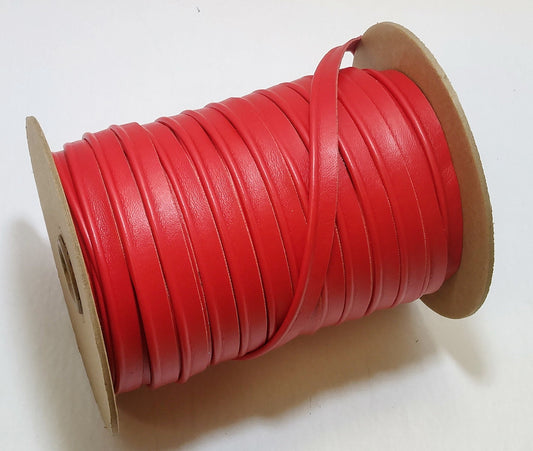 1/2" Cord Piping in Red Polyurethane Knit Vegan Leather (5 YDS) 3277XUPU ; CARD