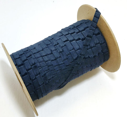 3/8" Polyurethane Faux Suede Stripping in Navy Blue Iguana (10 yds) 0375BUPU faux leather strips; jewelry cord; trimming; vegan leather trim