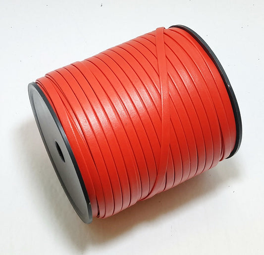 3/16" Polyurethane Leatherette Stripping in Red Knit (10 yds) 0187BUPU faux leather strips; jewelry cord; trimming; VEGAN