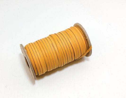 3/16" Flat, Genuine Deer Leather Lacing in Indian Yellow (10 YDS) 0187NHH tan, earth tone, yellow, beige, natural
