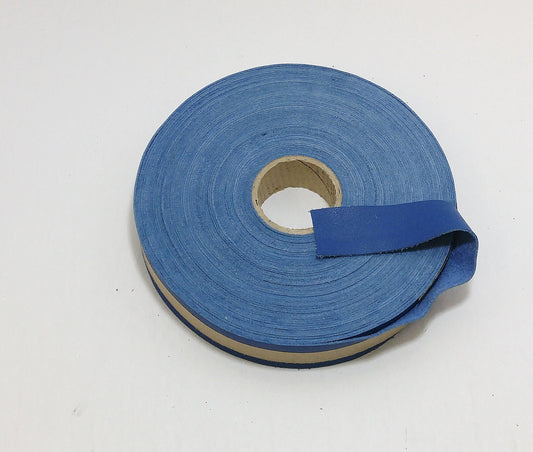 1-1/2" Flat, Cowhide Leather Edge Binding in Blue Duquessa (3 YDS) 1500NDB - Trim tape; leather tape - not to be used for a strap