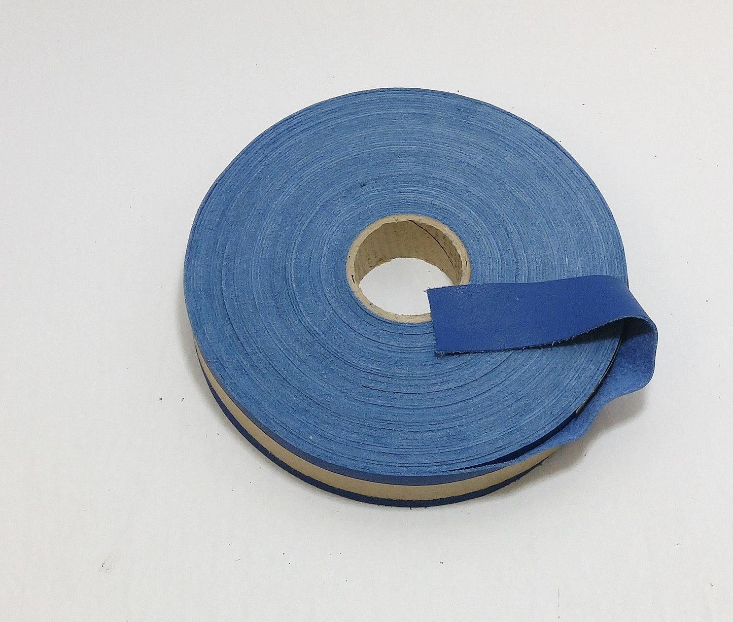 3/4" Flat, Cowhide Leather Edge Binding in Blue Duquessa 1000NDB - Trim tape; leather tape - not to be used for a strap