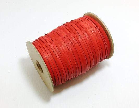 3/16" Flat, Genuine Deer Leather Lacing in Red (10 YDS) 0187NHH