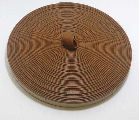 1-1/2"  Folded & Reinforced Vermont Twig Cowhide Leather Strap (1 yd) 1500RDB light brown