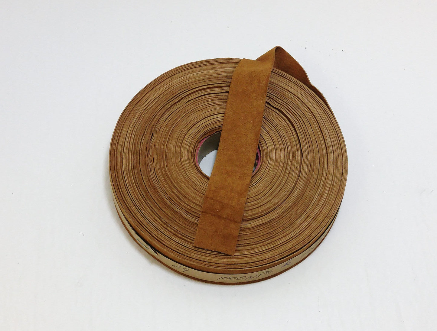 1-1/4" Flat, Pig Suede Binding, in Dark Tobacco 1250NP5 trim tape; edge binding; leather tape tan; brown (3 YDS)