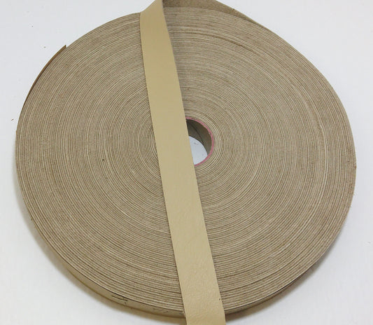 1" Flat, Cowhide Leather Strap in Ecru (5 YDS) 1000NDD ; beige, taupe, natural, light tan