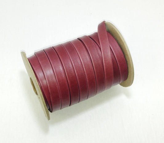 1/2" wide Magenta Cowhide Leather (2 yds) 3702XDD - leather straps; leather crafts; strip; red; purple; maroon Double-folded Reinforced